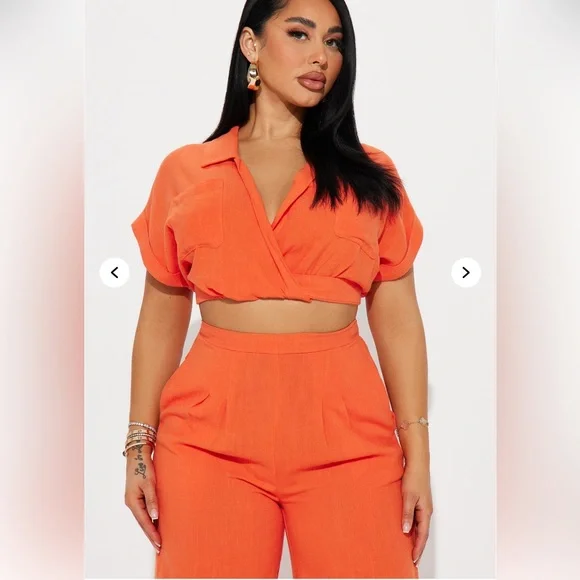 Vibrant Orange Women's Pants - Picture 2 of 4